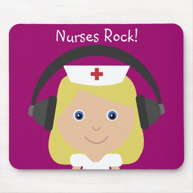 Nurses Rock! Mouse Mat (Front)