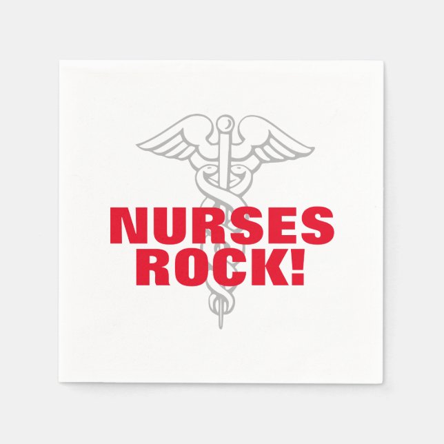 NURSES ROCK paper napkins for nursing week party (Front)