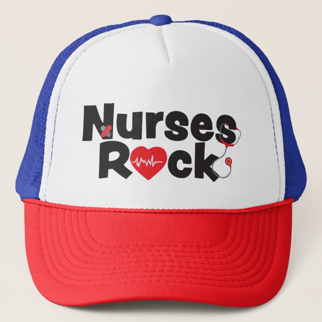 Nurses Rock Trucker Hat (Front)