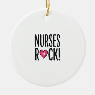 Nurses Rock Vintage Nurse Heart Vector Design_1 Ceramic Tree Decoration