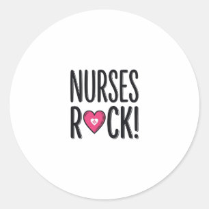 Nurses Rock Vintage Nurse Heart Vector Design_1 Classic Round Sticker
