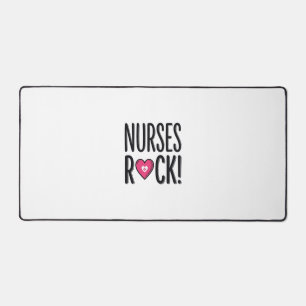 Nurses Rock Vintage Nurse Heart Vector Design_1 Desk Mat