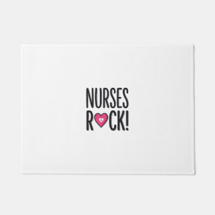 Nurses Rock Vintage Nurse Heart Vector Design_1 Doormat