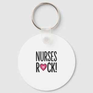 Nurses Rock Vintage Nurse Heart Vector Design_1 Key Ring