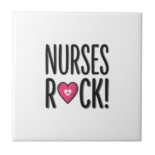 Nurses Rock Vintage Nurse Heart Vector Design_1 Tile