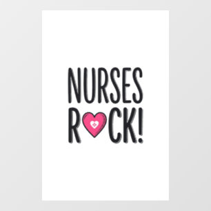 Nurses Rock Vintage Nurse Heart Vector Design_1 Window Cling