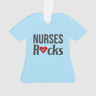 Nurses rocks light blue nurse scrub ornament