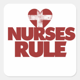Nurses Rule Square Sticker