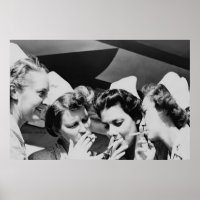 Nurses Smoking Vintage Photograph 36x24in