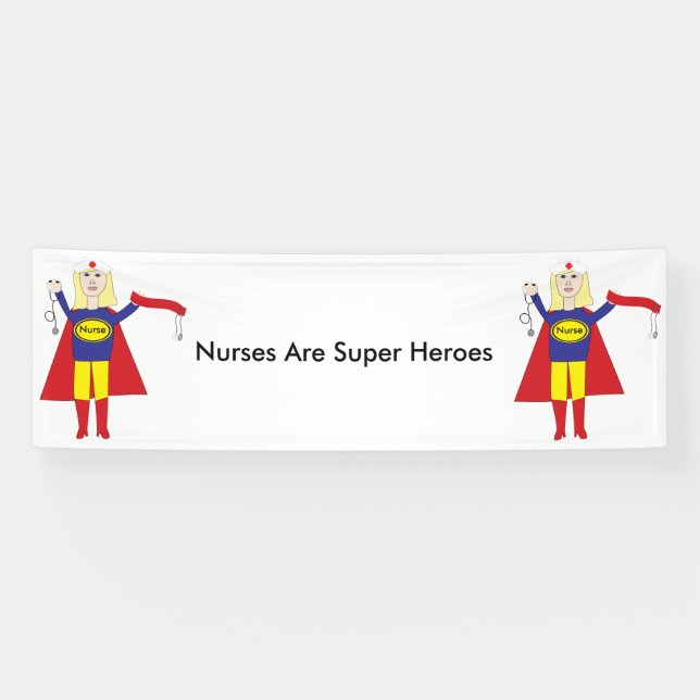 Nurses Super Heroes (Blonde) Banner (Horizontal)