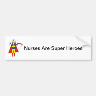 Nurses Super Heroes (Brunette) Bumper Sticker