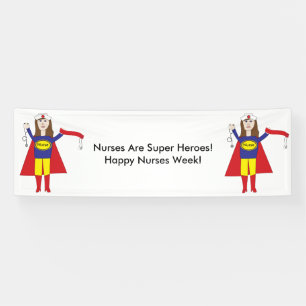 Nurses Super Heroes (Brunette) Personalise Banner