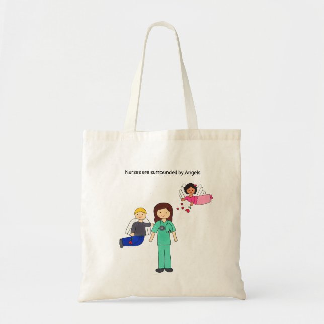 Nurses Surrounded by Angels Tote Bag (Front)