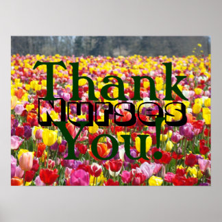 Nurses Thank You! poster art Nursing Week Tulips