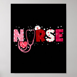 Nurses Valentines Day Hearts Stethoscope Gif For G Poster