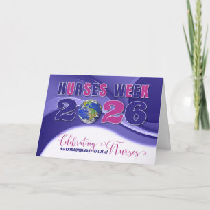 Nurses Week 2023 Purple and Pink World Celebration Card