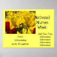 Nurses Week posters Our Nurses are Angels Tulips