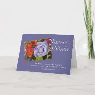 Nurses Week-Pretty purple floral with quote Card