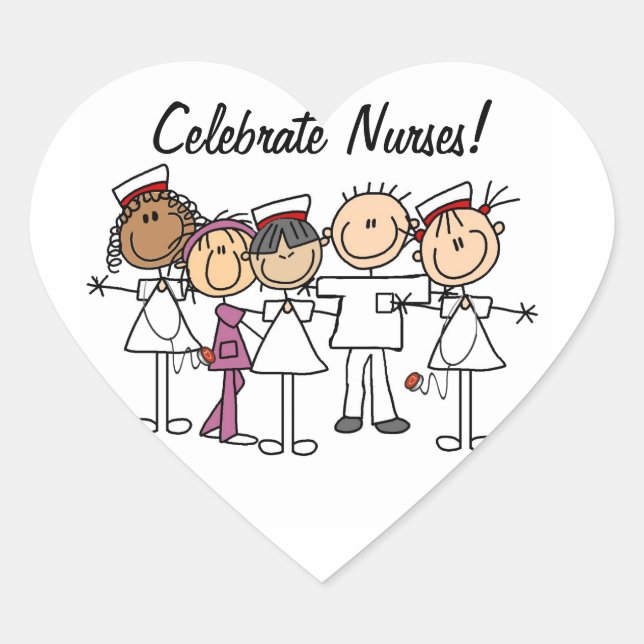 Nurses Week T-shirts and Gifts Heart Sticker (Front)