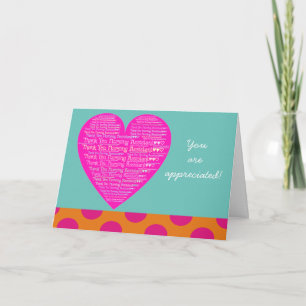 Nursing Assistant Appreciation pink Heart Thank You Card