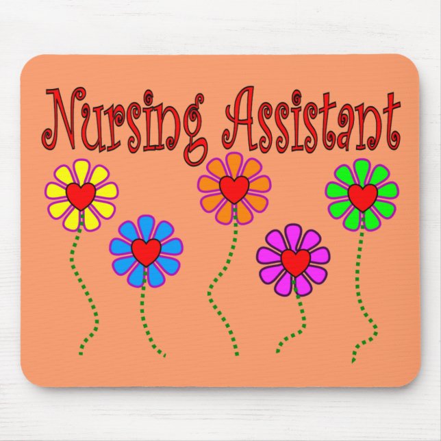 Nursing Assistant Gifts--Floral Design Mouse Mat (Front)