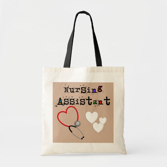Nursing Assistant Tote Bag Hearts (Front)