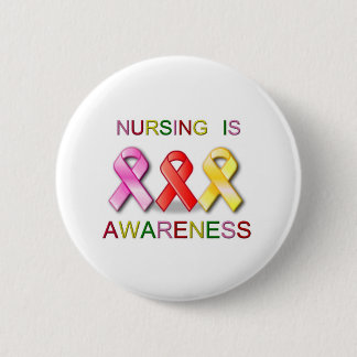 NURSING AWARENESS 6 CM ROUND BADGE
