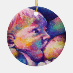 Nursing Baby  Ceramic Tree Decoration