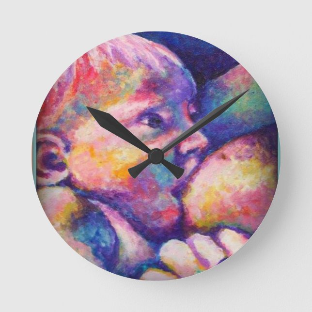 Nursing Baby  Round Clock (Front)