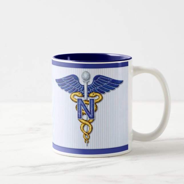 Nursing Caduceus Two-Tone Coffee Mug (Right)