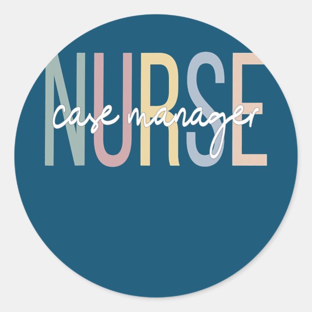 Nursing Case Management Boho Nurse Case Manager  Classic Round Sticker (Front)
