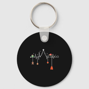 Nursing Christmas Shirt Christmas Tree Heartbeat F Key Ring