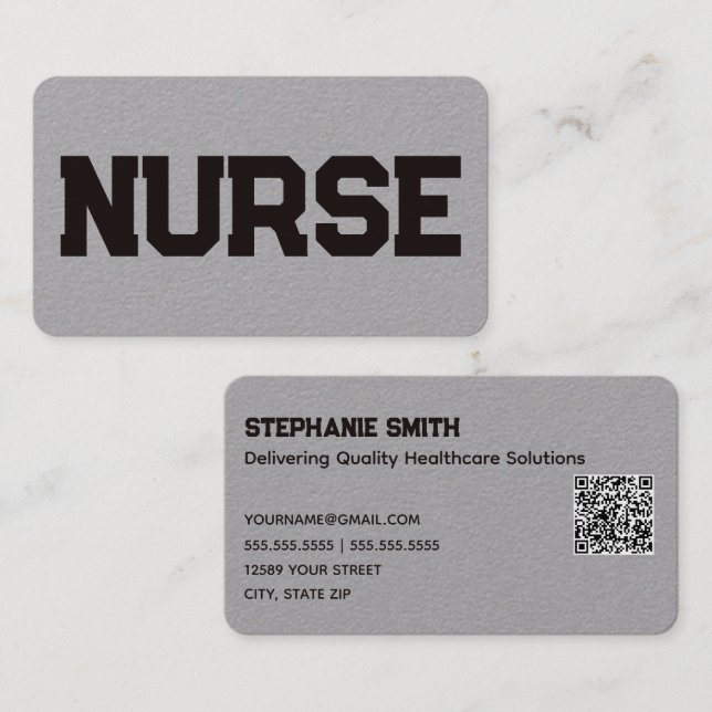 Nursing Custom QR Business Card (Front/Back)