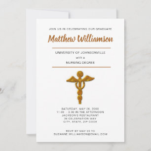 Nursing Degree Graduation Announcement Symbol