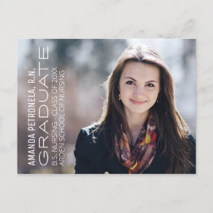 Nursing Degree Photo Graduation Announcement Card
