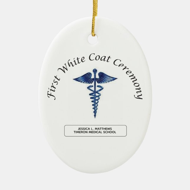 Nursing First White Coat Ceremony Ceramic Tree Decoration (Front)