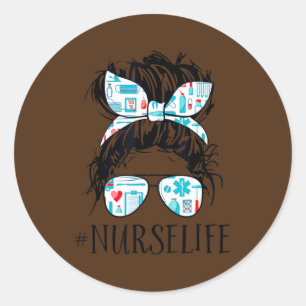 Nursing Gifts For Women Girls Students ER CNA RN Classic Round Sticker
