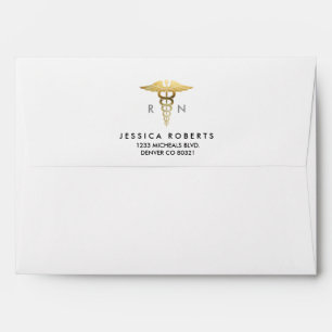 Nursing Goil Foil Symbol   Custom Address Envelopes