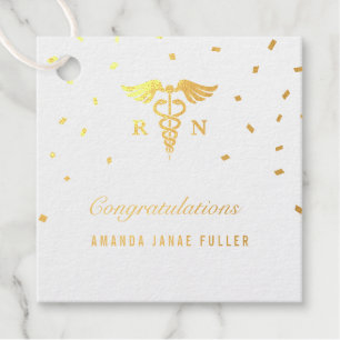Nursing Graduation  Gold Foil Favour Tags