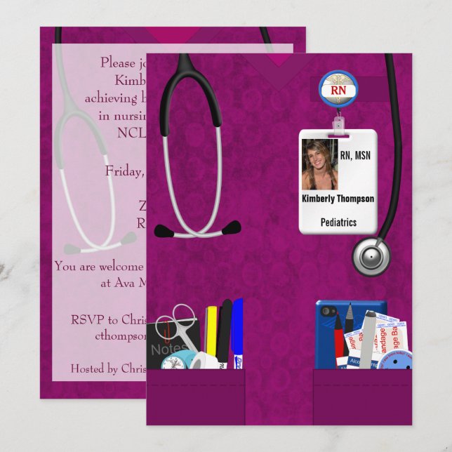 Nursing Graduation Invitation (Front/Back)