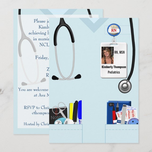 Nursing Graduation Invitation (Front/Back)