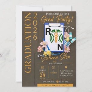 Nursing Graduation Party Invitation Card 2026 Me