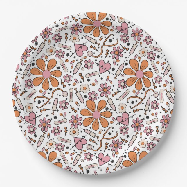 Nursing Graduation Party Plates, Healthcare Plates (Front)