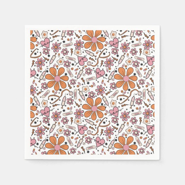 Nursing Graduation Party Plates, Healthcare Plates Napkin (Front)