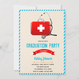 Nursing graduation theme invitation