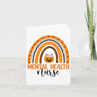 Nursing Halloween Pumpkin Rainbow Mental Health Nu Card