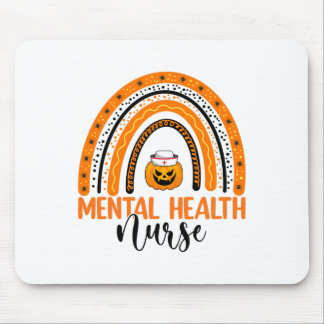 Nursing Halloween Pumpkin Rainbow Mental Health Nu Mouse Mat