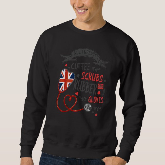 Nursing Ideas For Nurses & Coffee Scrubs And Rubbe Sweatshirt (Front)