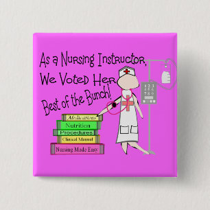 NURSING INSTRUCTOR Gifts 15 Cm Square Badge