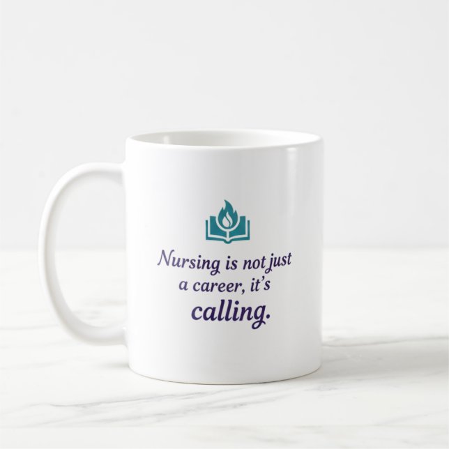 Nursing is a Calling Modern Medical Identity Coffee Mug (Left)